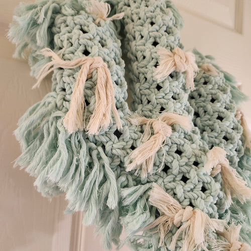 Handmade Boho Hippie Macrame Cactus Pillow